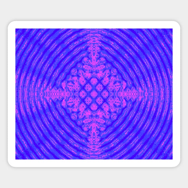 Pink and Blue Kaleidoscope Fractal Magnet by Art by Deborah Camp